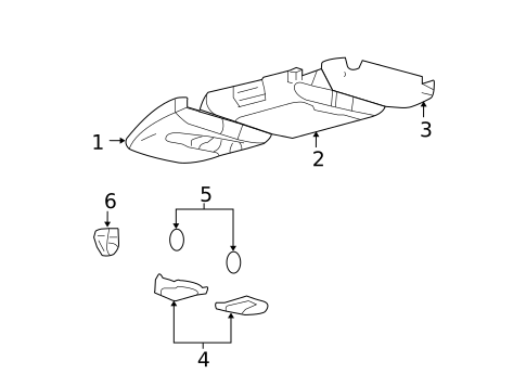 OEM Ford F-150 Overhead Console Sliding Rail Compartment – Tan, 2004-2008 (132740, 828839)