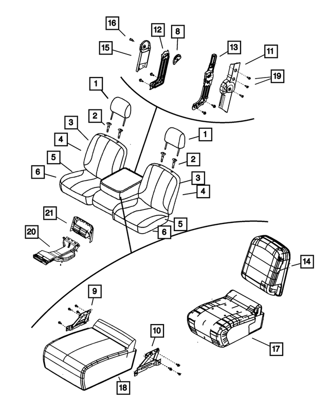 68050515AA - Interior Trim: Seat Back Foam, Left for Mopar Image