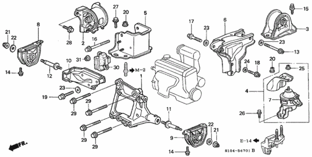 Engine Mounts (MT) for 2001 Honda CR-V #0