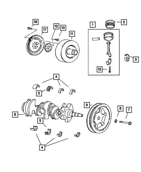 Crankshaft, Piston and Torque Converter for 2006 Chrysler Pacifica #0