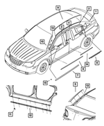 5303686AC - : Front Door Belt Outer Weatherstrip, Right for Mopar Image