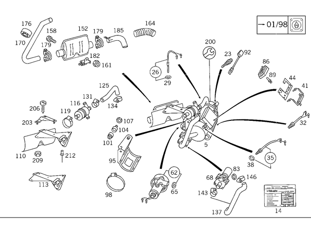 2034764 - Special Equipment: Valve for Mercedes-Benz: 300SL, 400E, 500E, 500SL, SL320 Image image