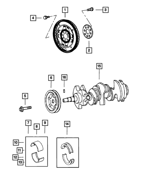Crankshaft, Piston, Drive Plate, Flywheel, and Damper for 2009 Dodge Charger #0