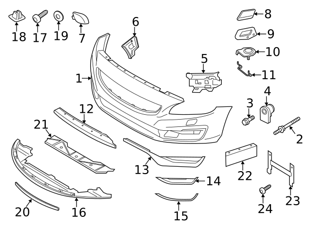 39820294 - : S60 V60 S60CC V60CC Front Tow Hook Eye Cap Cover(unpainted) for Volvo Image