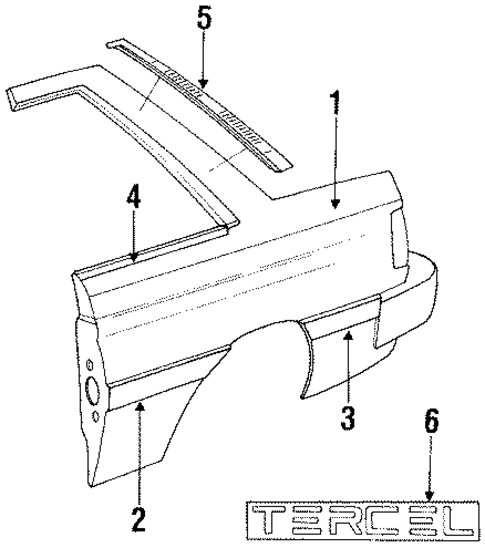 Exterior Trim - Quarter Panel for 1987 Toyota Tercel #0