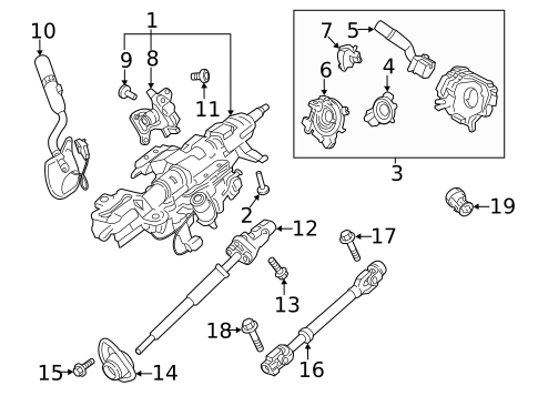 Steering Column Assembly for 2021 Ford F-450 Super Duty #1