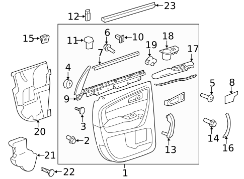 Interior Trim - Rear Door for 2015 Chevrolet Traverse #0