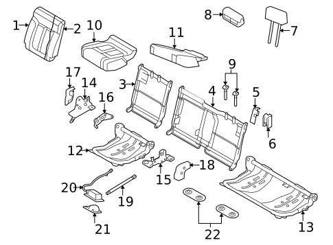Rear Seat Components for 2010 Ford F-150 #1