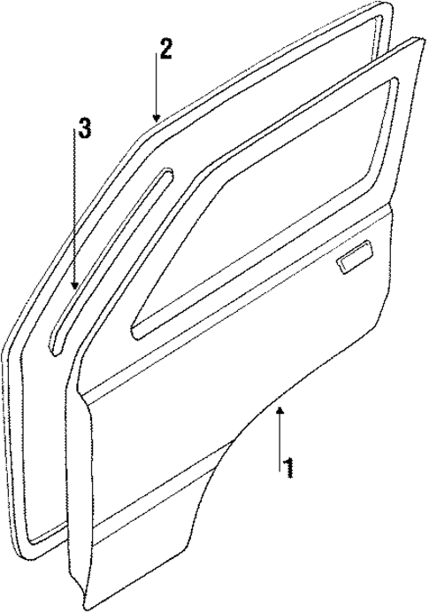 Door & Components for 1990 Volkswagen Vanagon #1