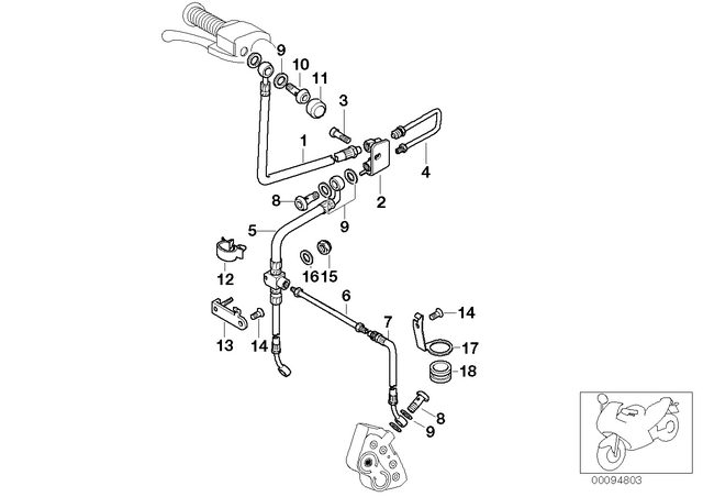 34322332135 - Brakes: Abs Brake Pipe Bracket -  for BMW-Motorrad Image