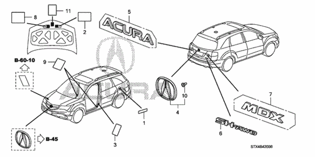Emblems - Caution Labels for 2012 Acura MDX #0