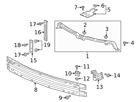 Bumper & Components - Front for 2019 Chevrolet Traverse #1
