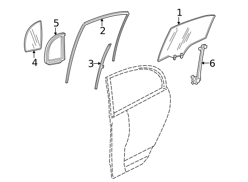 Glass - Rear Door for 2009 Honda Civic #0