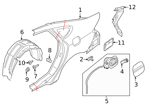 Quarter Panel & Components for 2014 Lincoln MKZ #0