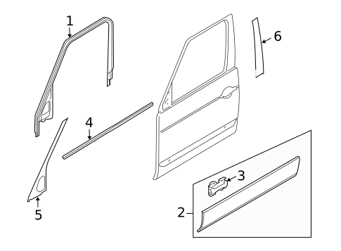 Exterior Trim - Front Door for 2009 Land Rover LR3 #0