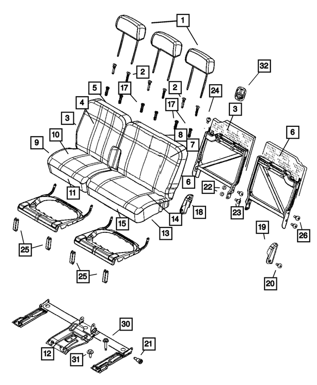 1FQ681J3AA - Interior Trim: Rear Headrest for Mopar Image