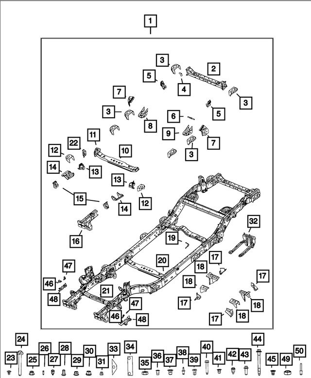 6513686AA - Frame, Bumper and Fascia: Hex Bolt for Mopar Image image