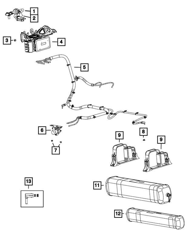« 68400716AB – Front Suspension : Ensemble Conduite D'air, Arrière pour Mopar Image »