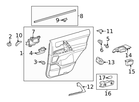 Interior Trim - Rear Door for 2013 Toyota Land Cruiser #0