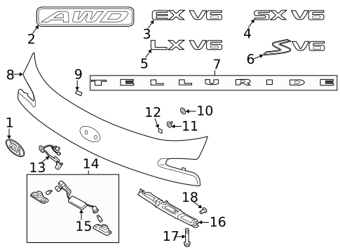 Exterior Trim - Lift Gate for 2021 Kia Telluride #0
