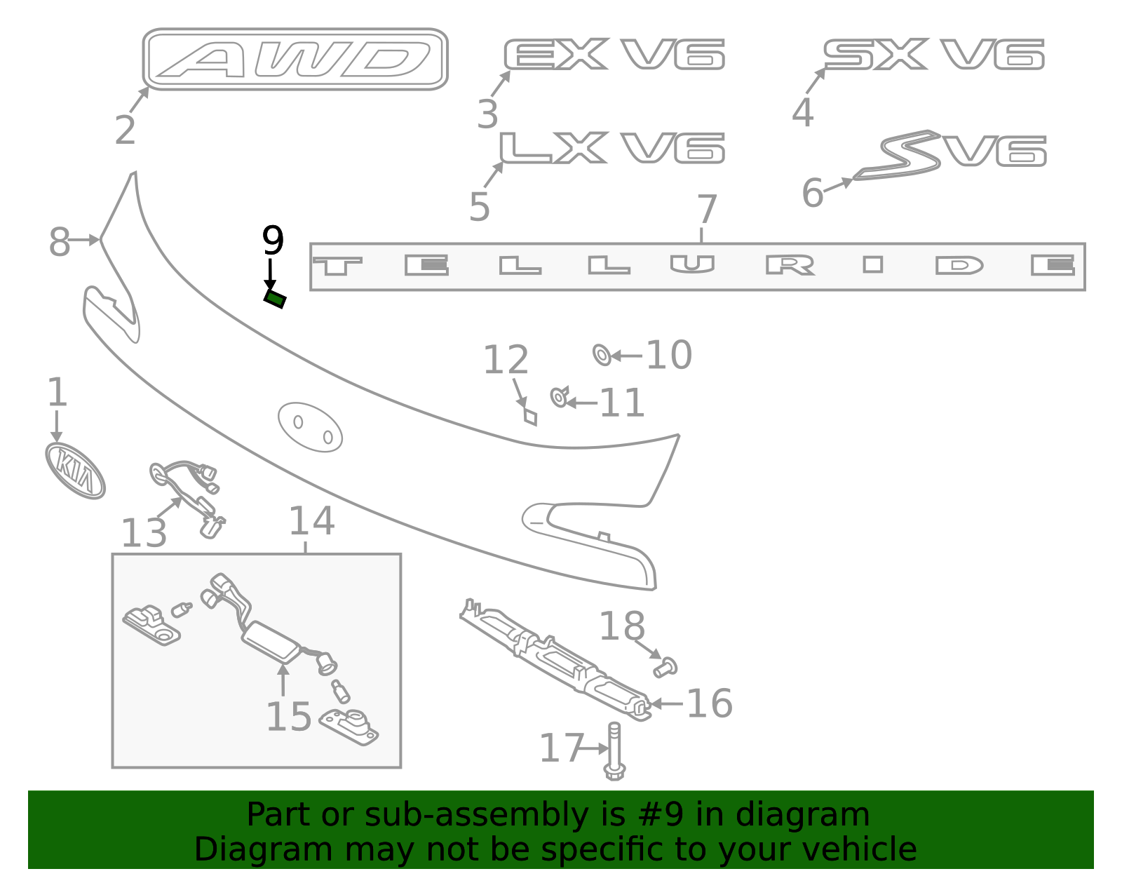 2020-2025 Kia Telluride Finish Molding Pad 87319-S9000 | OEM Parts