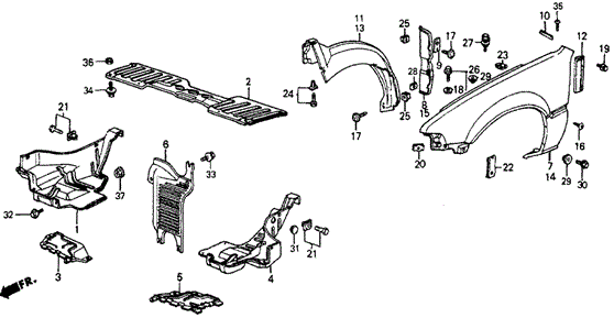 Front Fender for 1987 Honda Civic #0