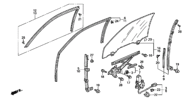 Door Window for 2000 Honda Prelude #0