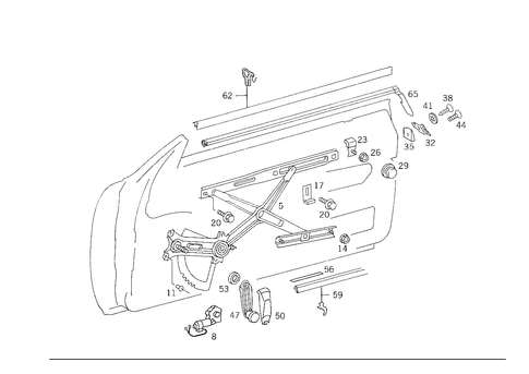 Window Regulator for 1989 Mercedes-Benz 300CE #0