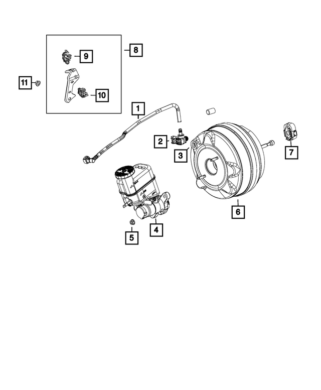 68439321AA - Brakes: Brake Booster Vacuum Hose for Mopar Image image