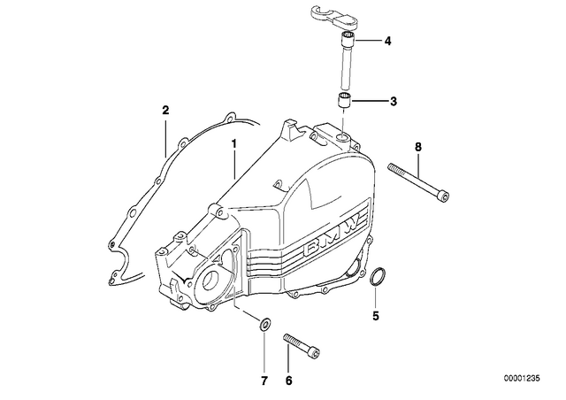 11147686377 - : Motor Housing Cover, Silver, Left for BMW-Motorrad Image