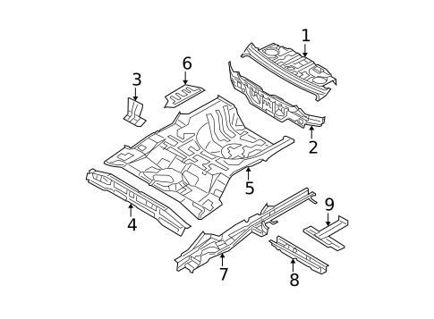 Rear Floor & Rails for 2009 Kia Spectra #0