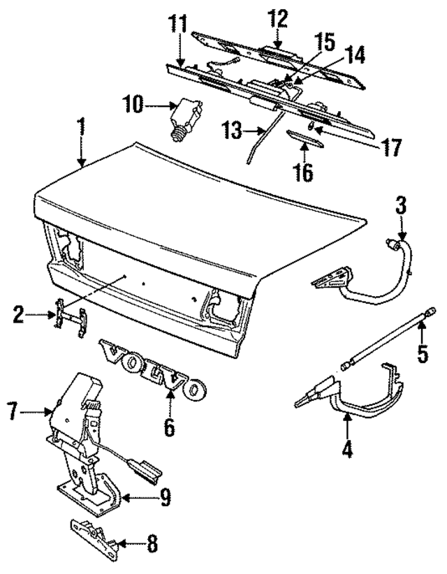 3526575 - : Trunk Lid Lift Support for Volvo Image
