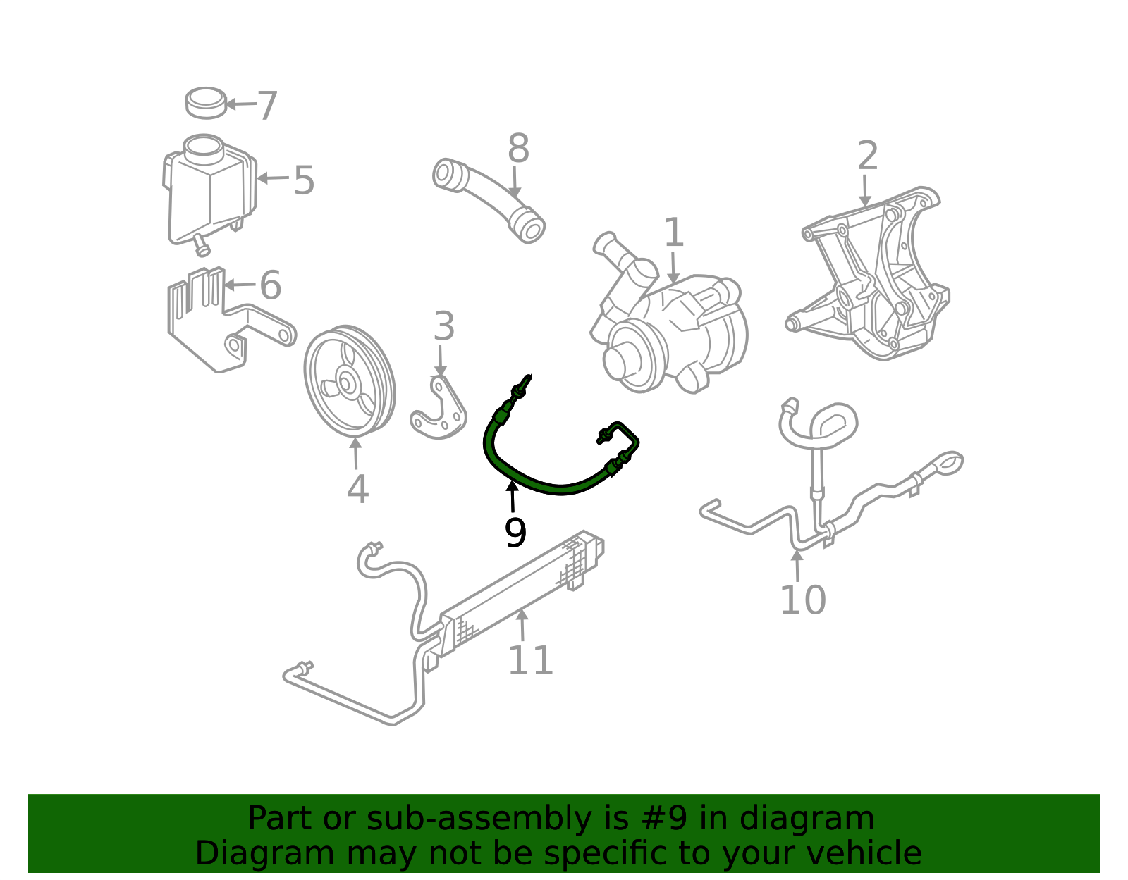 2005-2013 Chevrolet Corvette Power Steering Gear Inlet Hose 15903239 ...