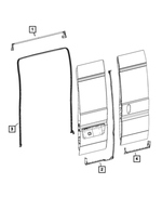 68229639AD - Doors, Door Mirrors and Related Parts: Cargo Door Weatherstrip for Mopar Image