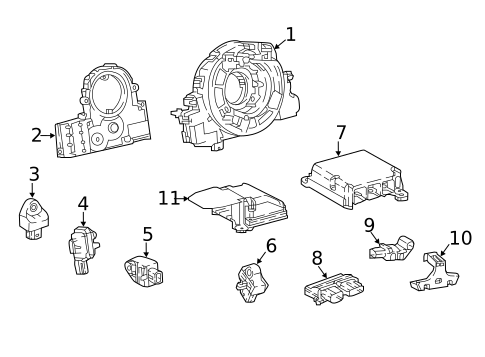 Air Bag Components for 2022 Lexus LC500 #1