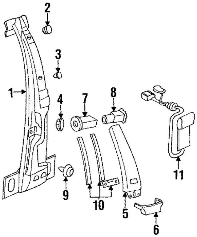 4A0809219A - Body: Center Pillar for Audi Image