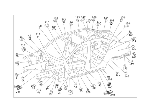 Expansion Plugs, Grommets for 2011 Mercedes-Benz C300 #0