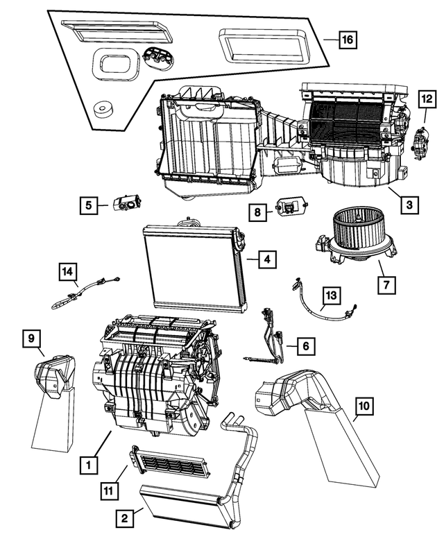 68004193AA - Air Conditioners and Heaters: Heater Core for Mopar Image