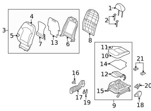 Passenger Seat Components for 2011 Hyundai Tucson #0