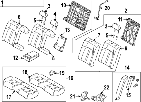 Rear Seat Components for 2025 Hyundai Sonata #0