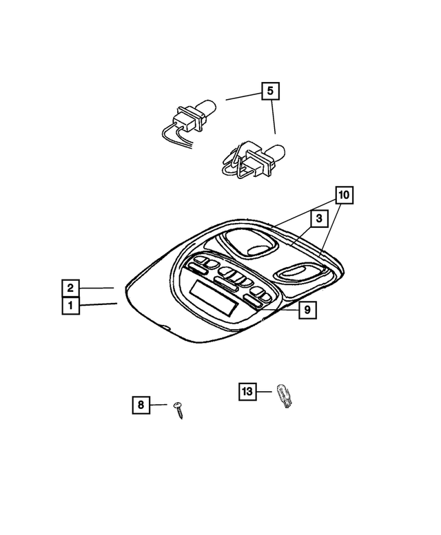 5KM771D1AE - Interior Trim: Overhead Console for Mopar Image