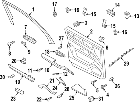 Interior Trim - Front Door for 2020 Porsche Cayenne #1