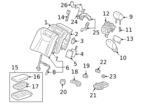 Rear Seat Components for 2004 Lexus LS430 #0
