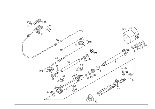 1404620070 - Steering: Screw for Mercedes-Benz: 300SD, 400SE, 400SEL, 500SEL, C220, C230, C280, C43 AMG, CLK430, S420, SLK230, SLK320 Image image
