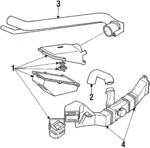 E5TZ9600FA - Engine: Air Cleaner Assembly for Ford: Bronco II, Ranger Image