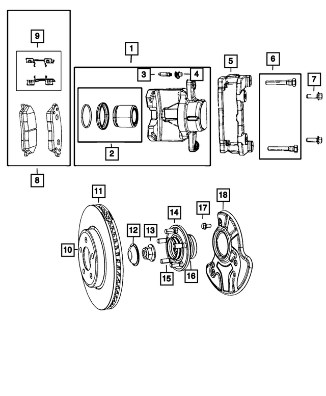 6101782 - Brakes: Push On Round With Teeth Spring Retainer for Chrysler: 300 | Dodge: Challenger, Charger, Ram 1500, Ram 2500, Ram 3500 | Jeep: Gladiator, Wrangler, Wrangler JK | Ram: 1500, 1500 Classic, 2500, 3500 Image