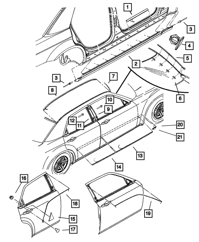 1DX22TZZAA - : Rear Door Molding, Right for Mopar Image
