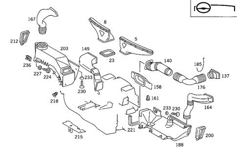 Air Ducting for 1990 Mercedes-Benz 300SE #0