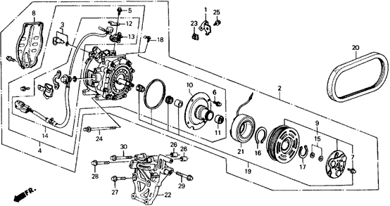 A/C Compressor (2.05 SI) for 1991 Honda Prelude #0