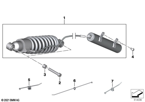 Spring Strut, Mounted Parts for 2023 BMW-Motorrad R 18 B #1